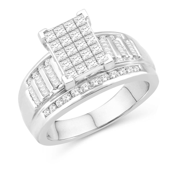 10KT WHITE GOLD 1.00 CARAT CINDERELLA LADIES-RING-0232913-WG