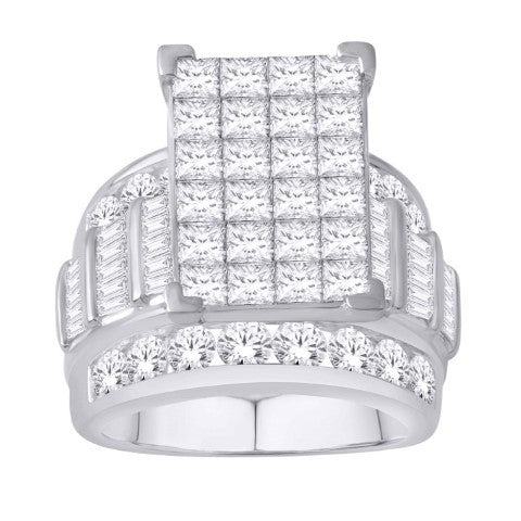 10KT WHITE GOLD 5.00 CARAT SQUARE LADIES RING-0232925-WG