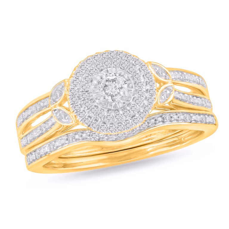 10KT YELLOW GOLD 0.24 CARAT ROUND BRIDAL RING-0242324-YG