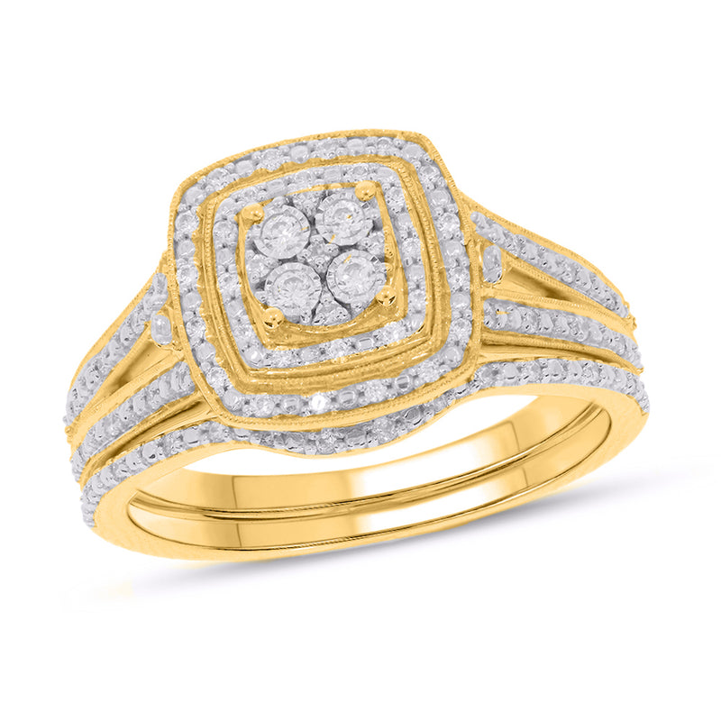 10KT YELLOW GOLD 0.25 CARAT CUSHION BRIDAL RING-0242327-YG