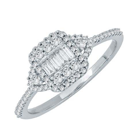 14K WHITE GOLD 0.32 CARAT RADIANT LADIES RING-0242334-WG