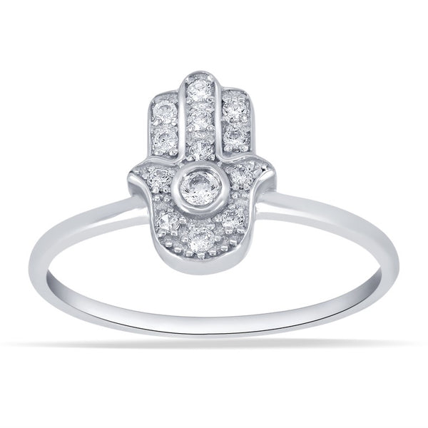 10KT WHITE GOLD 0.13 CARAT HAMSA LADIES RING-0250003-WG