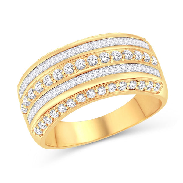 10KT ALL YELLOW GOLD 1.52 CARAT CLASSIC MENS BAND-0325749-ALY