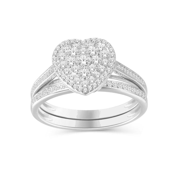 10KT WHITE GOLD 0.45 CARAT HEART BRIDAL-0525546-WG