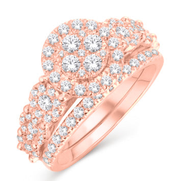 14K ALL ROSE GOLD 1.25 CARAT ROUND BRIDAL RING-0525964-ALR