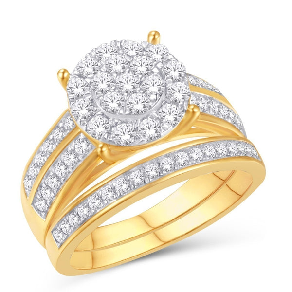 10KT YELLOW GOLD 0.96 CARAT ROUND BRIDAL RING-0526008-YG