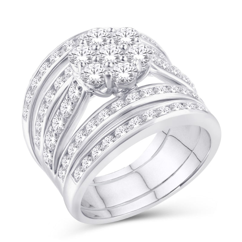 14K WHITE GOLD 2.93 CARAT ROUND BRIDAL RING-0526017-WG