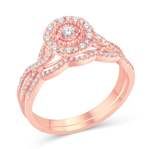 14K ROSE GOLD 0.33 CARAT ROUND BRIDAL RING-0526074-RG