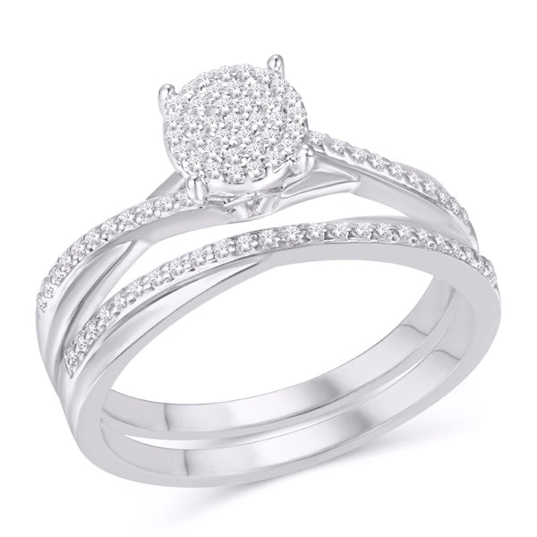 10KT WHITE GOLD 0.25 CARAT ROUND BRIDAL RING-0526087-WG