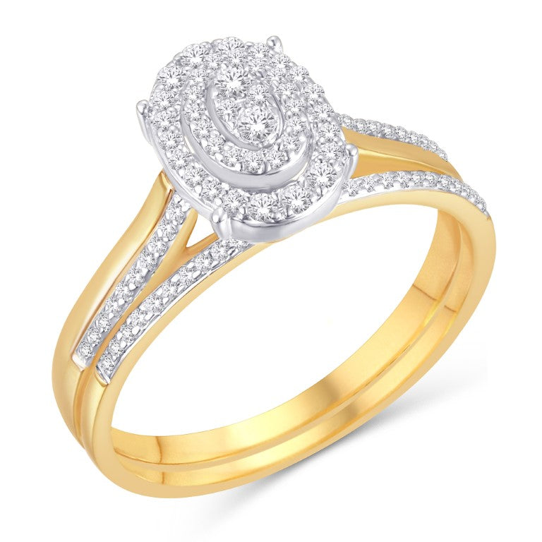 10KT YELLOW GOLD 0.25 CARAT OVAL BRIDAL RING-0526137-YG