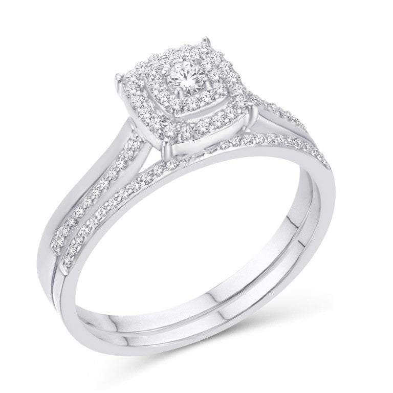 10KT WHITE GOLD 0.25 CARAT CUSHION BRIDAL RING-0526138-WG