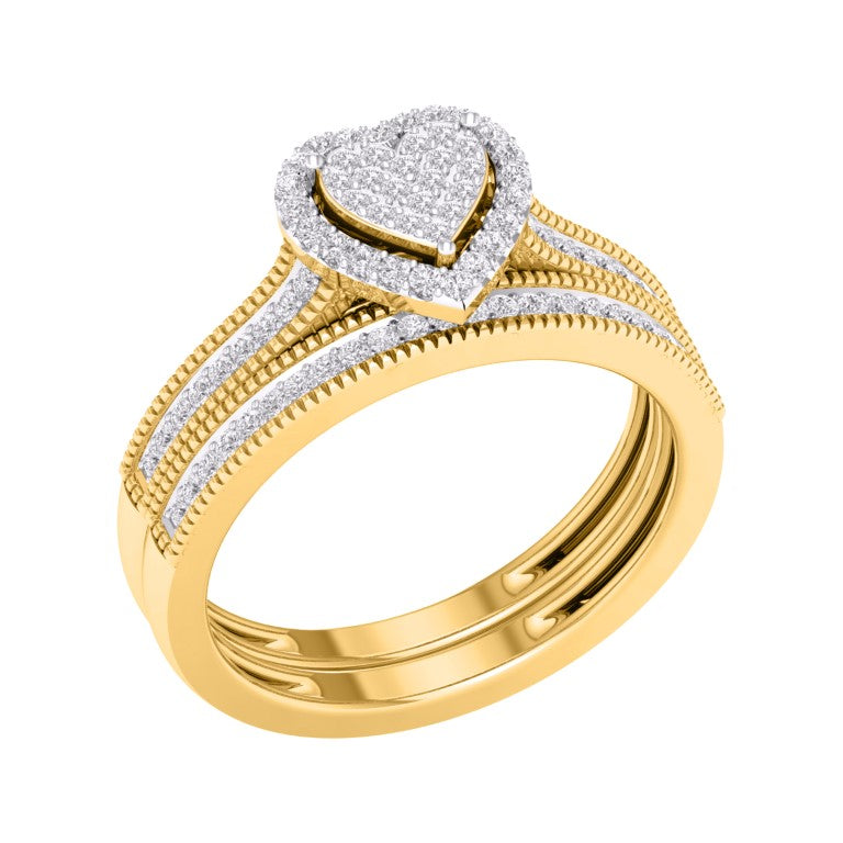 10KT YELLOW GOLD 0.25 CARAT HEART BRIDAL-0527329-YG