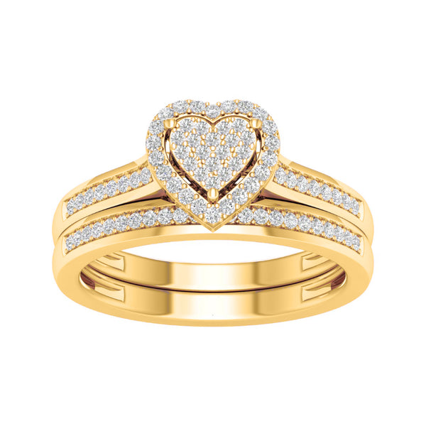 10KT YELLOW GOLD 0.25 CARAT HEART BRIDAL RING-0527915-YG