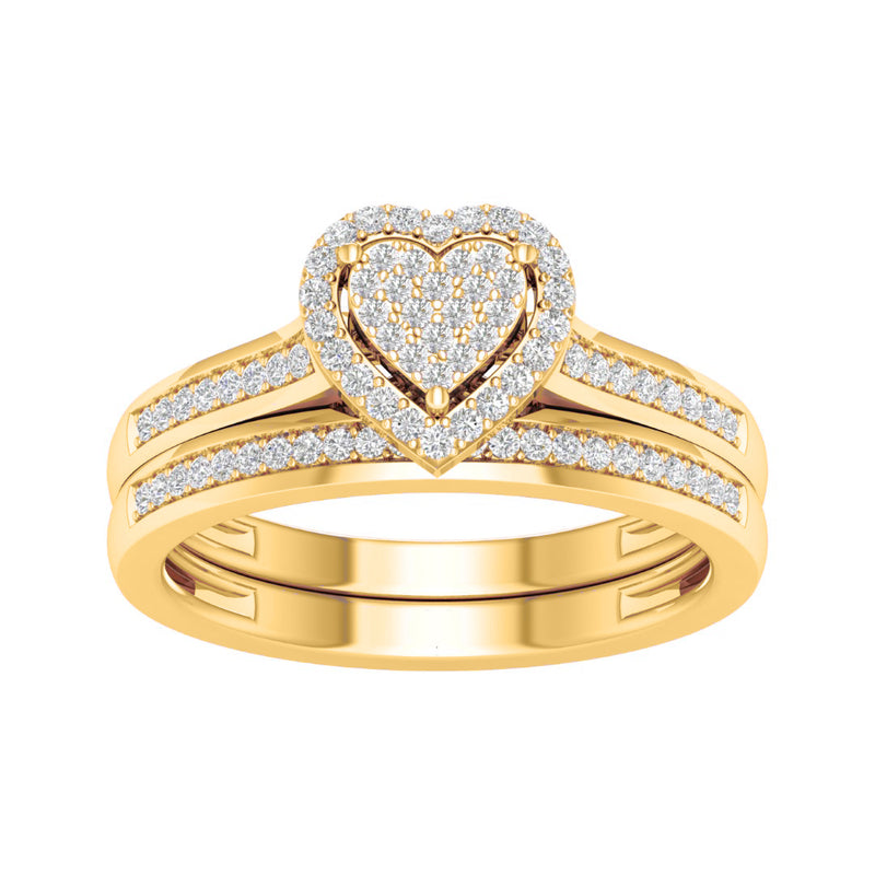 10KT YELLOW GOLD 0.25 CARAT HEART BRIDAL RING-0527915-YG