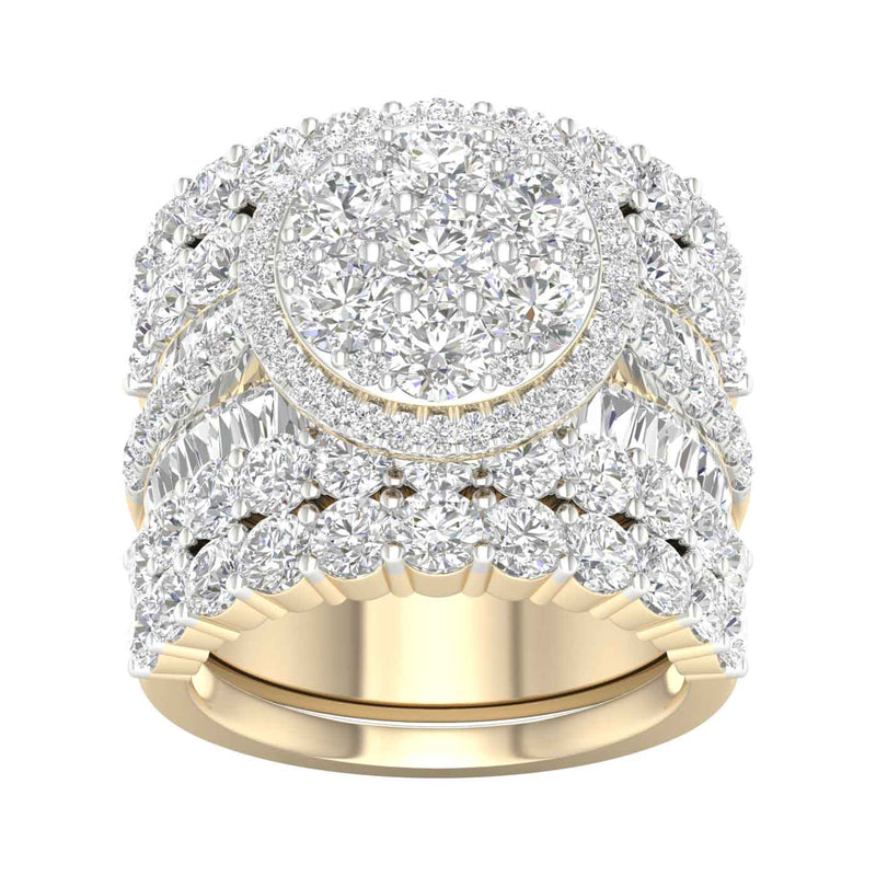 10KT YELLOW GOLD 6.00 CARAT DESIGNER BRIDAL RING-0527925-YG