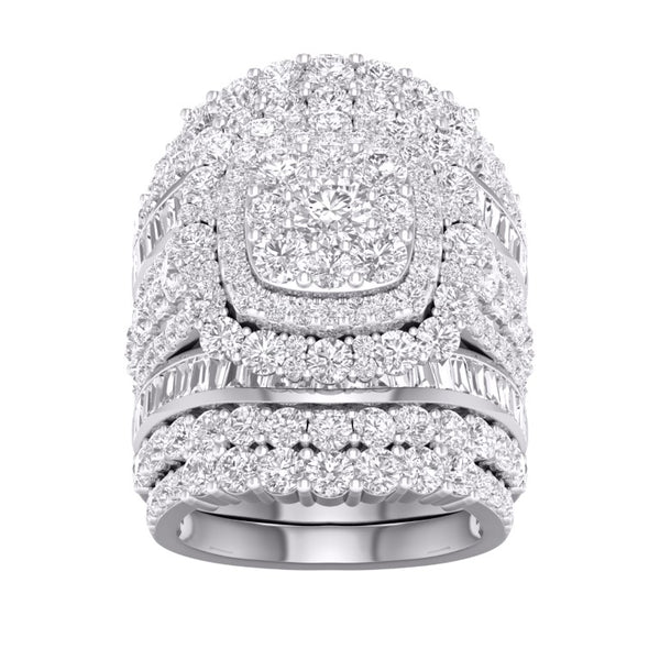 10KT WHITE GOLD 6.00 CARAT CUSHION LADIES RING-0527931-WG