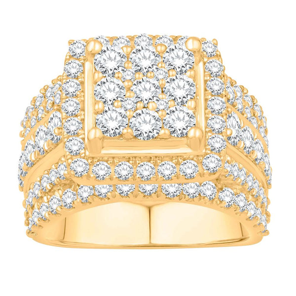 10KT ALL YELLOW GOLD 3.00 CARAT SQUARE LADIES RING-0532768-ALY