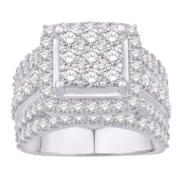 10KT WHITE GOLD 3.00 CARAT SQUARE LADIES RING-0532768-WG