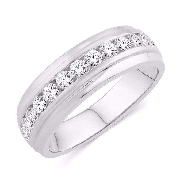 14K WHITE GOLD 0.50 CARAT CLASSIC MENS BAND-0625065-WG