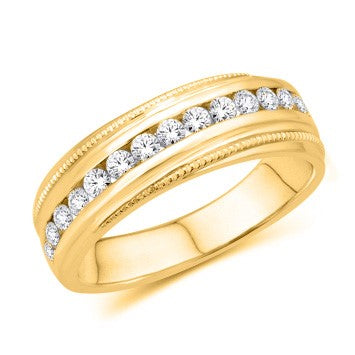 10KT YELLOW GOLD 0.75 CARAT MENS BAND-0625080-YG