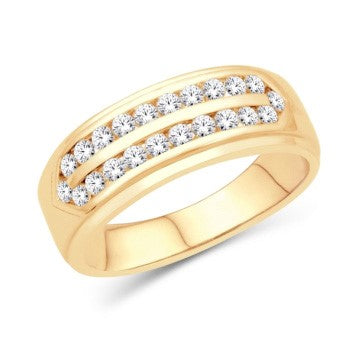 10KT YELLOW GOLD 0.86 CARAT CLASSIC MENS BAND-0625085-YG