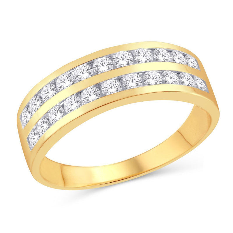 10KT YELLOW GOLD 1.00 CARAT CLASSIC MENS BAND-0625861-YG