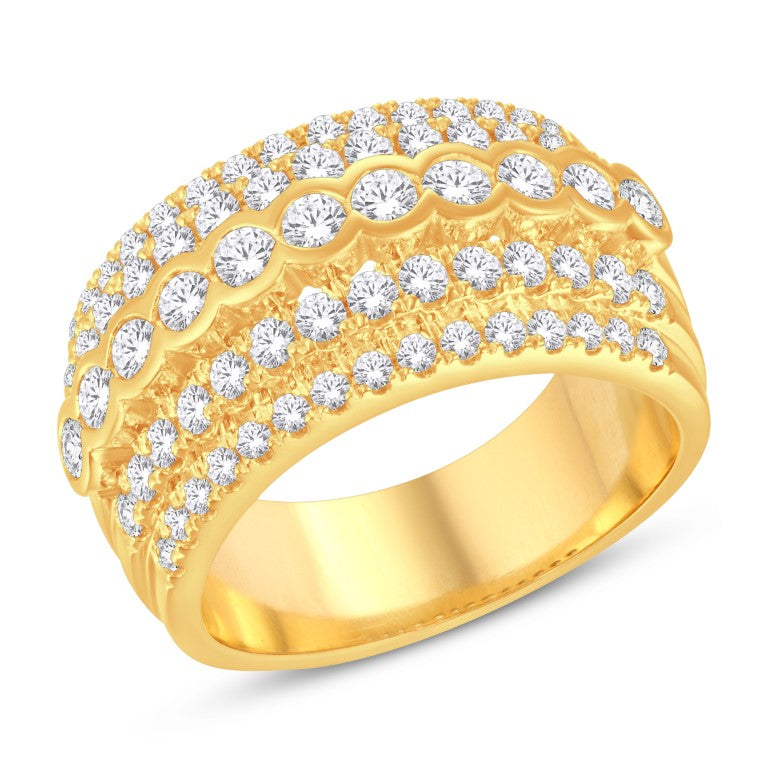 10KT ALL YELLOW GOLD 2.00 CARAT DESIGNER MENS BAND-0625921-ALY