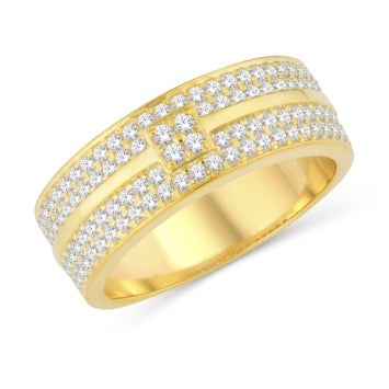 10KT ALL YELLOW GOLD 0.95 CARAT CLASSIC MENS BAND-0632816-ALY