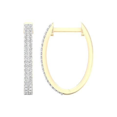 10KT YELLOW GOLD 0.25 CARAT CLASSIC HOOPS EARRINGS-0927030-YG