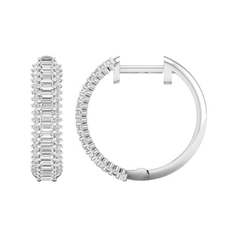 14K WHITE GOLD 0.75 CARAT CLASSIC HOOPS-0927034-WG