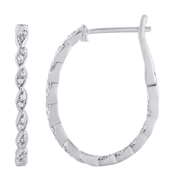 10KT WHITE GOLD 0.25 CARAT CLASSIC HOOPS-0960001-WG