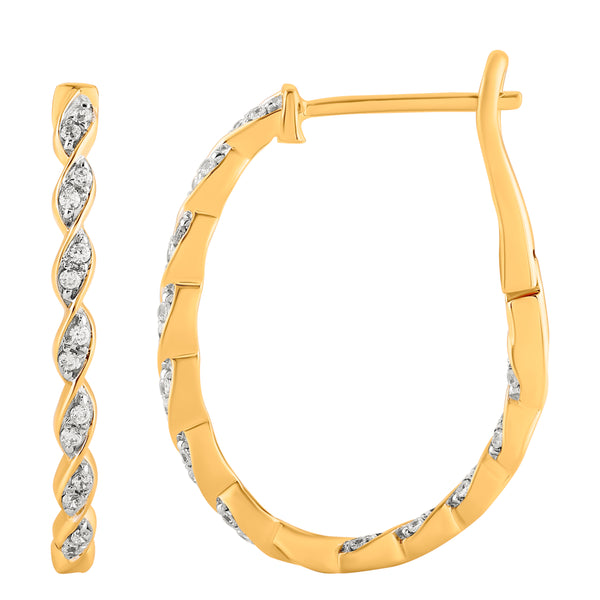 10KT YELLOW GOLD 0.25 CARAT CLASSIC HOOPS-0960001-YG