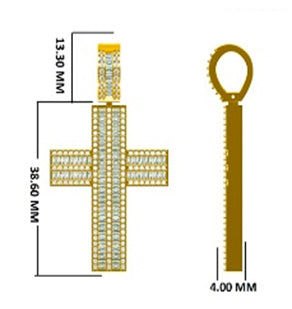 10KT YELLOW GOLD 2.50 CARAT CROSS HIPHOP-1029519-YG