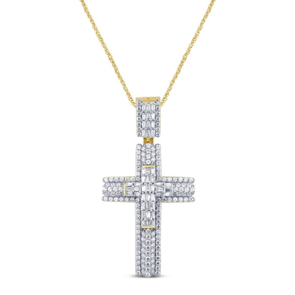 10KT YELLOW GOLD 3.00 CARAT CROSS HIPHOP-1029535-YG