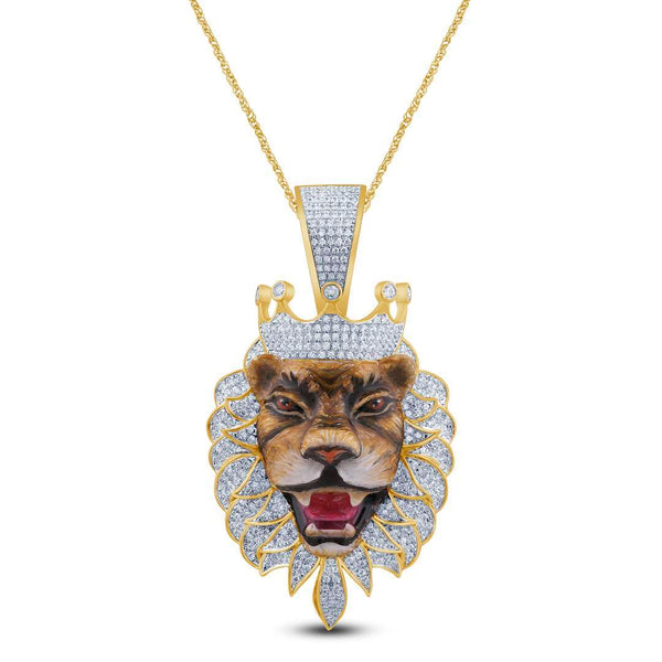 10KT YELLOW GOLD 1.00 CARAT LION FACE HIPHOP-1029536-YG