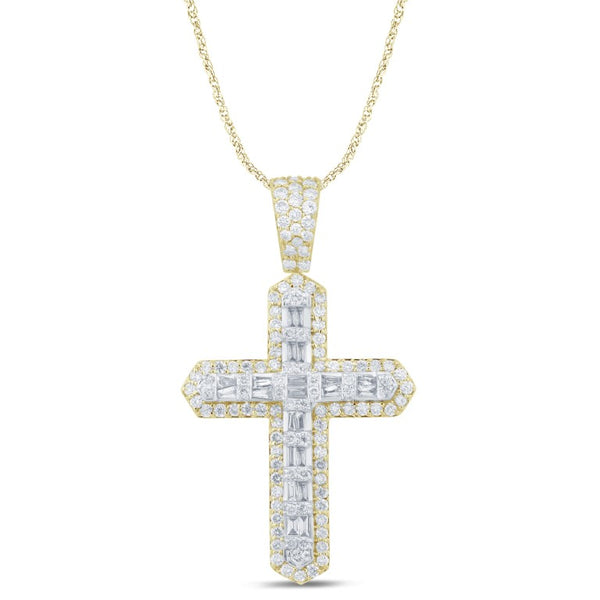 10KT YELLOW GOLD 2.50 CARAT CROSS HIPHOP-1029552-YG