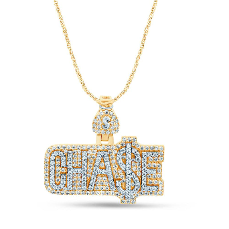 10KT YELLOW GOLD 1.82 CARAT MONEY BAG CHASE HIPHOP PENDANT-1029563-YG