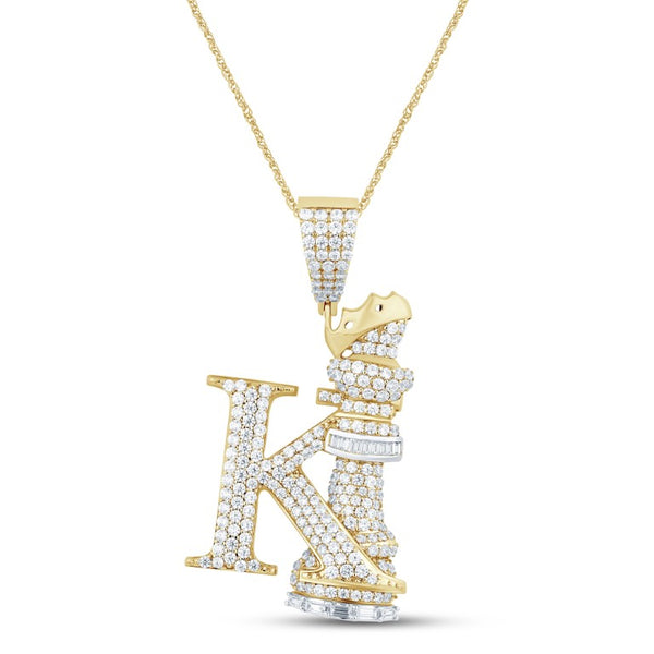 10KT TWO-TONE (WHITE AND YELLOW) GOLD 2.82 CARAT CHESS KING HIPHOP-1029574-WY