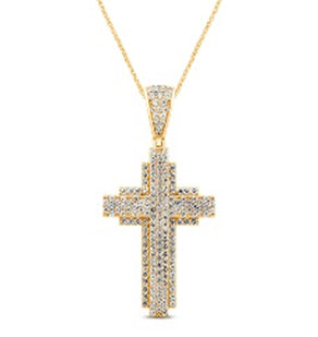 10KT YELLOW GOLD 2.62 CARAT CROSS HIPHOP-1029578-YG