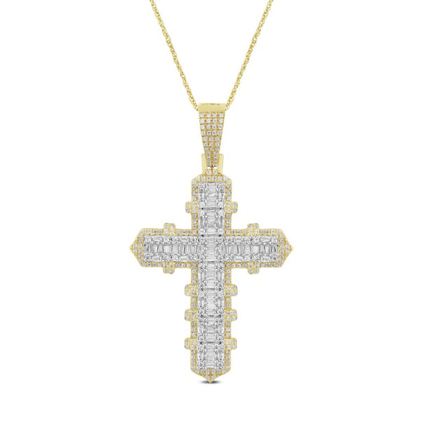 10KT YELLOW GOLD 1.00 CARAT CROSS HIPHOP-1029595-YG