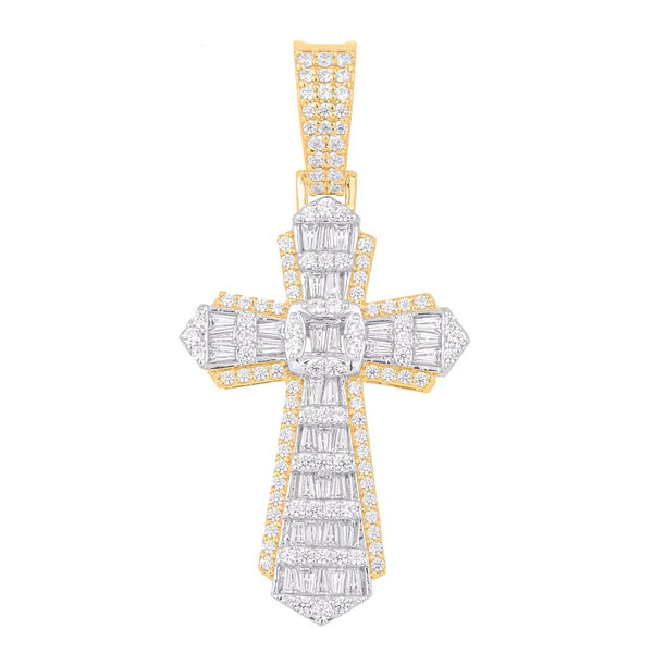 10KT TWO-TONE GOLD 2.13 CARAT CROSS HIPHOP-1029623-TT