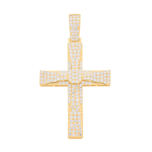 10KT TWO-TONE GOLD 2.00 CARAT CROSS HIPHOP-1029631-TT