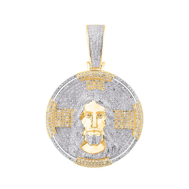 10KT YELLOW GOLD 1.50 CARAT JESUS CHARM HIPHOP PENDANT-1029637-YG