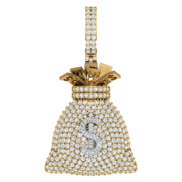 10KT YELLOW GOLD 4.10 CARAT MONEY BAG HIPHOP-1030004-YG