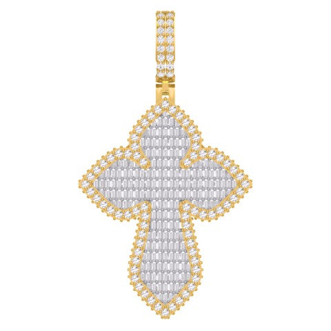 10KT YELLOW GOLD 3.18 CARAT CROSS HIPHOP-1030011-YG