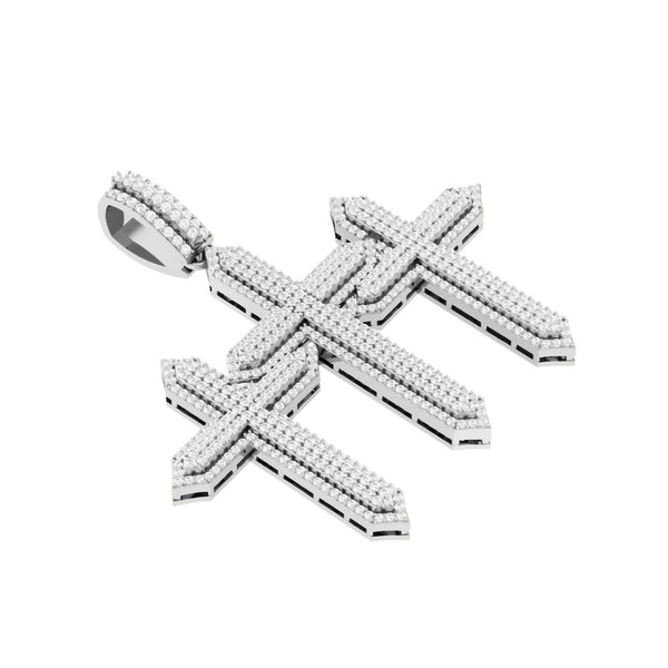 10KT WHITE GOLD 3.00 CARAT CROSS HIPHOP-1030037-WG