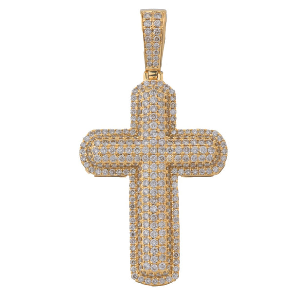 10KT ALL YELLOW GOLD 3.00 CARAT CROSS HIPHOP-1032043-ALY