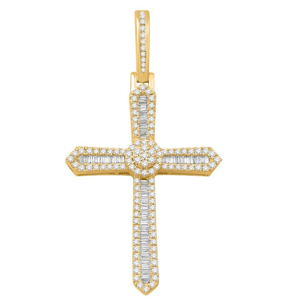 10KT YELLOW GOLD 0.98 CARAT CROSS HIPHOP-1032066-YG