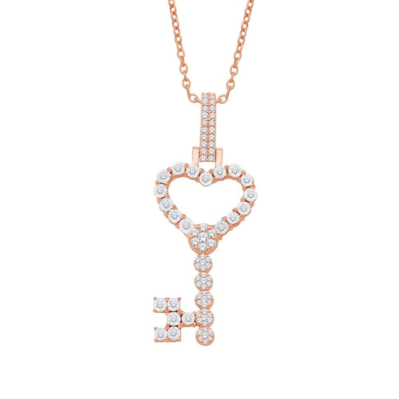 10KT ROSE GOLD 0.50 CARAT HEART KEY HIPHOP-1032093-RG