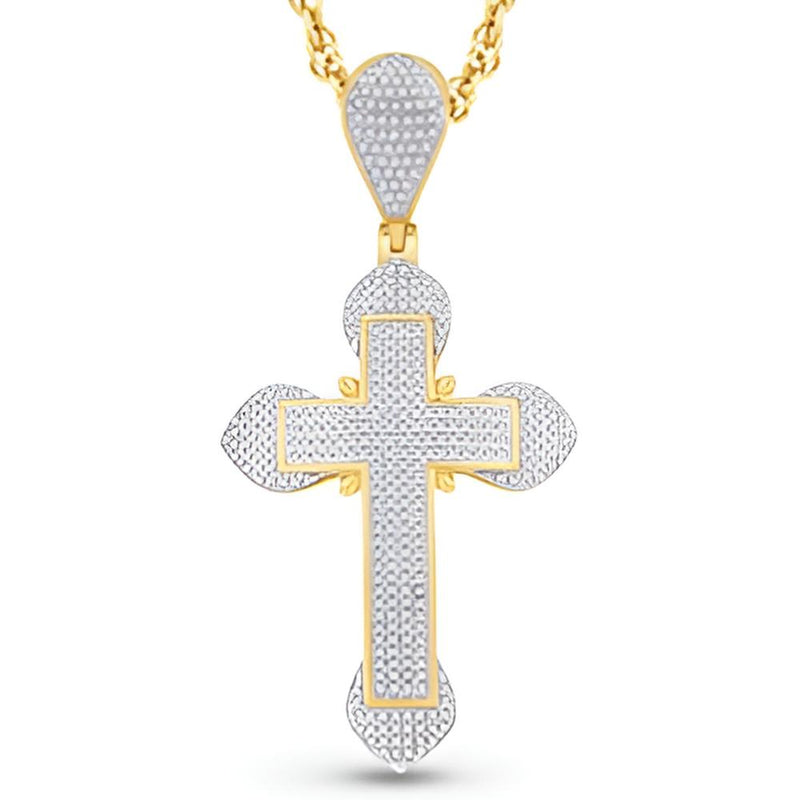 10KT YELLOW GOLD 0.65 CARAT CROSS HIPHOP-1033708-YG